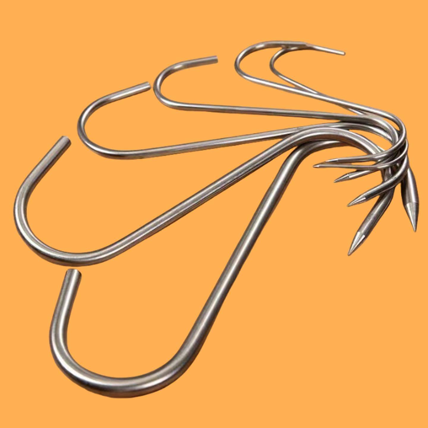 不锈钢S型带环双钩厨房挂钩烧腊钩腊肉钩钓钩挂钩烧鸭钩S钩吊肉