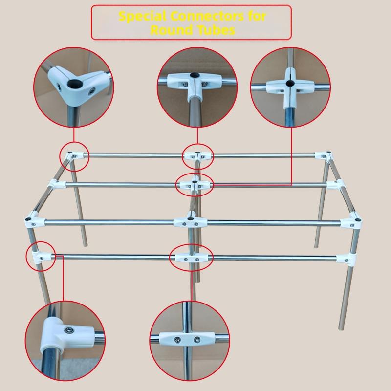 19 22 25 32mm不锈钢管塑料连接件晾衣架配件圆管货架两三四五通