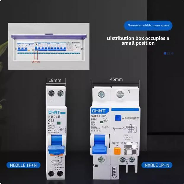 正泰 单匹漏电断路器 NB2LE 1P+N 18MM一体式小型漏电开关iDPN