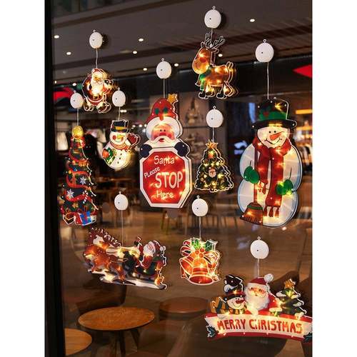 圣诞节灯饰场景布置圣诞树小挂件装饰灯串吸盘高级感2025彩灯氛围