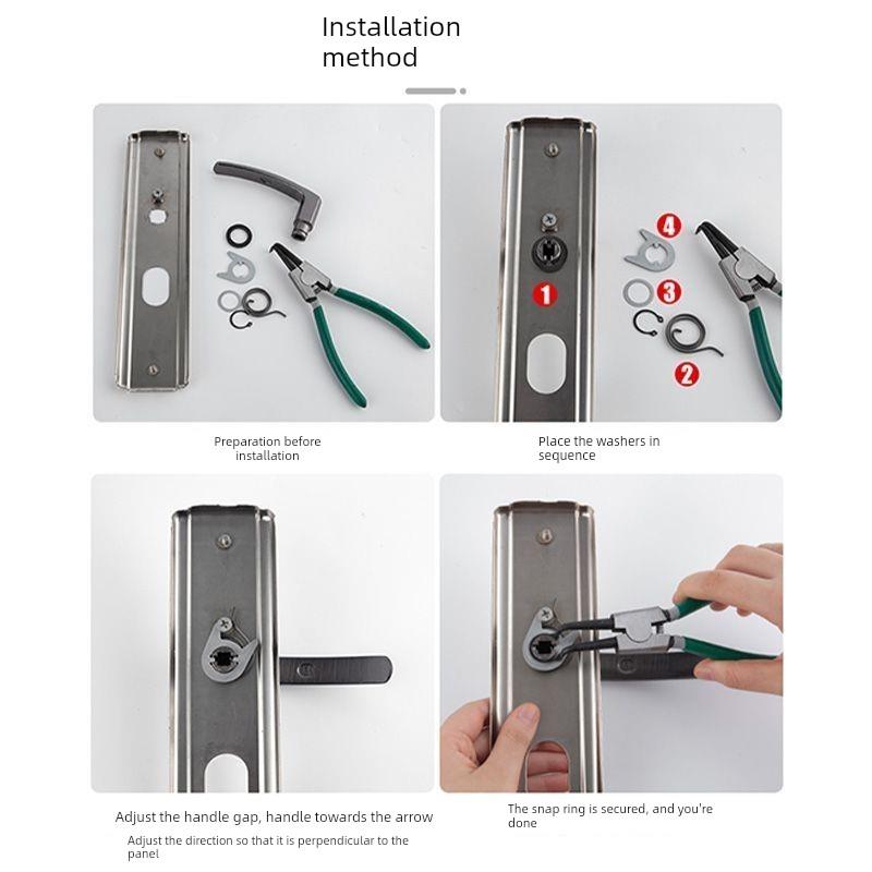 家用把柄门把手手柄防盗门锁通用型拉手配件大全老式大门门把手柄