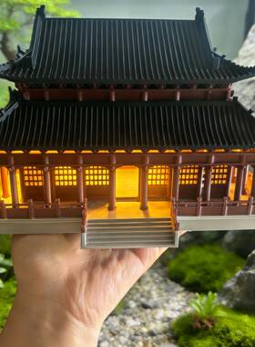 中式古风建筑宫殿大殿楼阁古楼城楼家居造景鱼缸水陆缸装饰摆饰