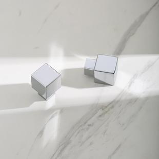 不止indoors中古风银色小方块拉手衣柜门鞋柜抽屉黄铜极简小拉手