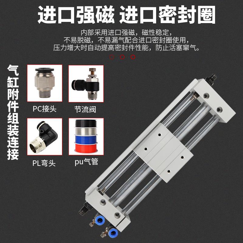 rmt无杆气缸cy1s16/20/25/32/长行程升降气动滑台导轨机械手