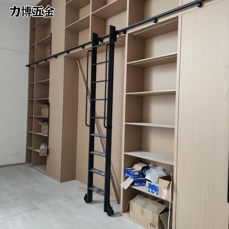 铝合金书柜书架梯子家用移动伸缩梯子阁楼宿舍伸缩爬梯家用铝扶梯