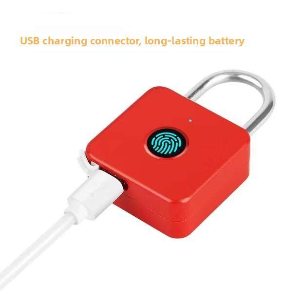 智能指纹挂锁学生宿舍抽屉储物柜子箱包书包家用防盗电子迷你锁头