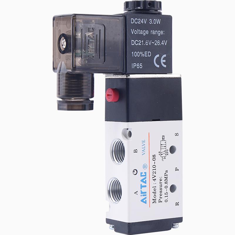亚德客电磁气动阀 4v210一08 220v控制器气阀换向阀电子阀线圈24v