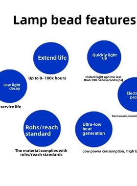 高亮3030球头LED膜顶白色贴片灯珠白光6500K带透镜贴片发光二级管