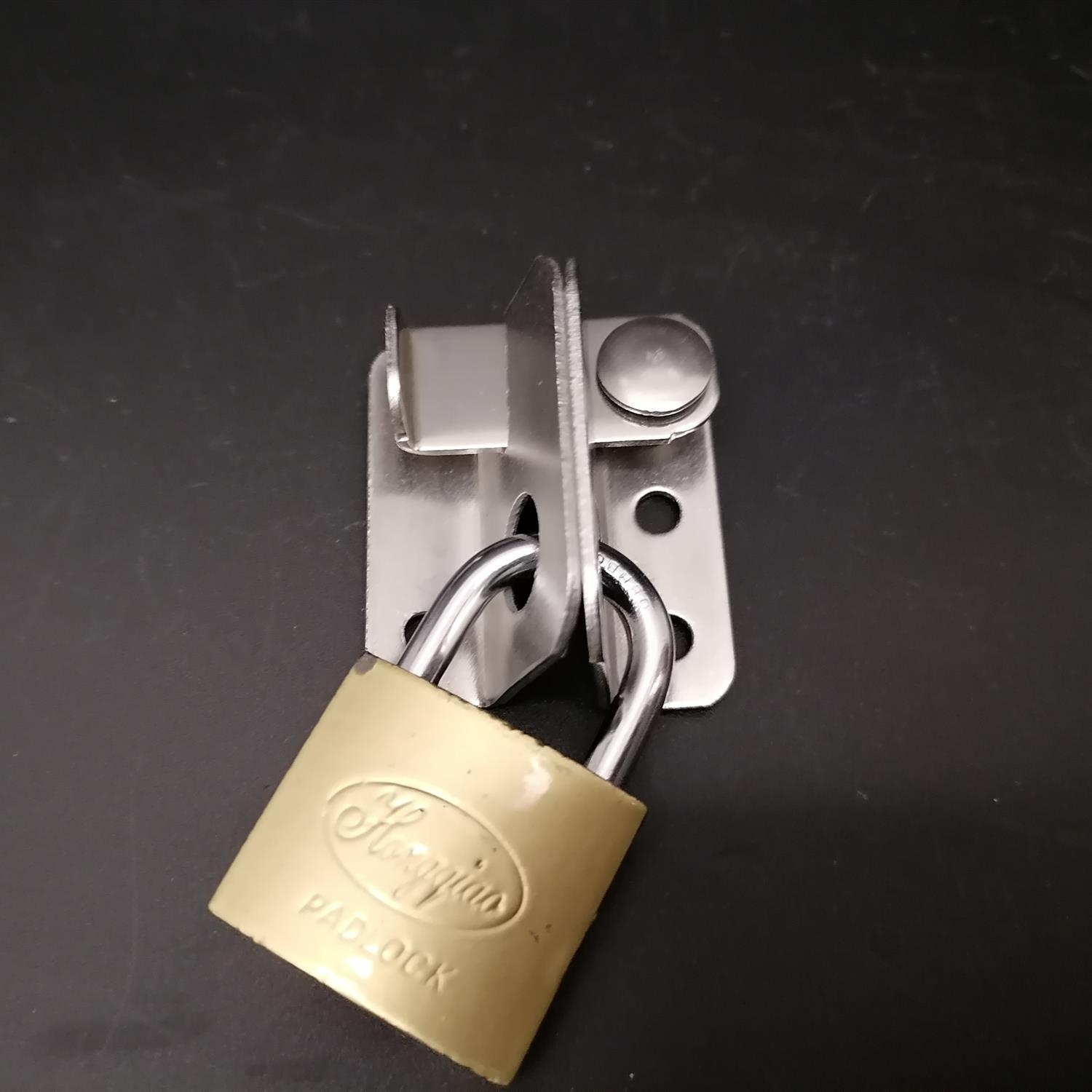 加厚304不锈钢防盗网锁扣201门栓木/铁/金属门窗带孔挂锁扣明插销