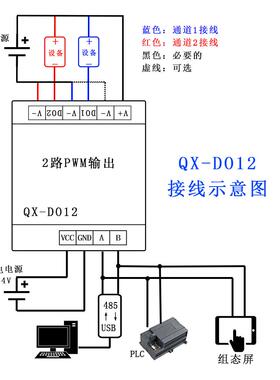 485转2路DO输出模块大电流功率开关控制PWM讯号发生电机驱动modbu