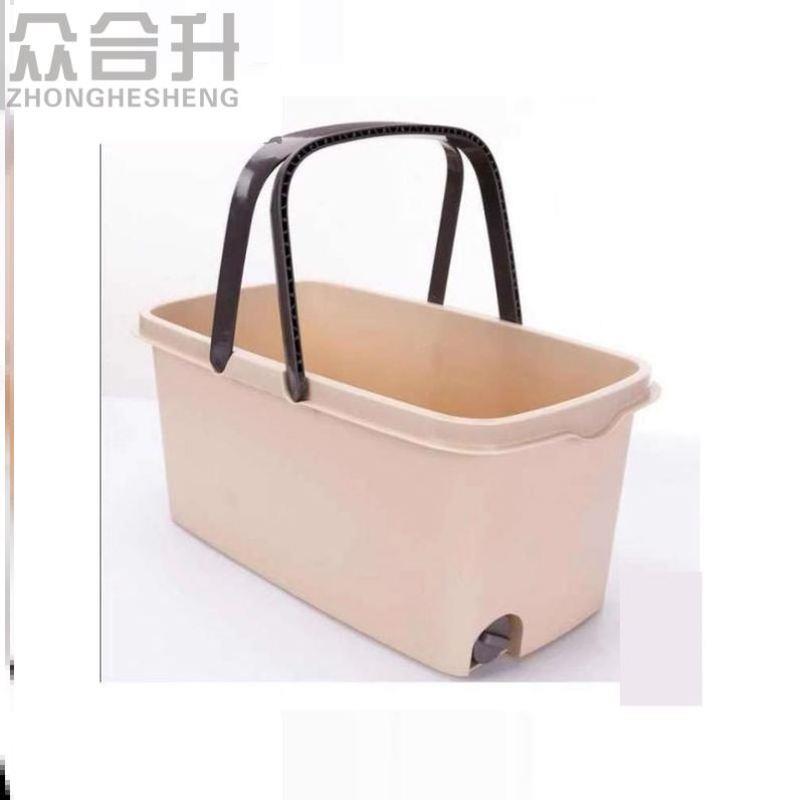 新款塑料拖把池带下水 简易洗拖把盆塑料卫生间长方形手提家用大