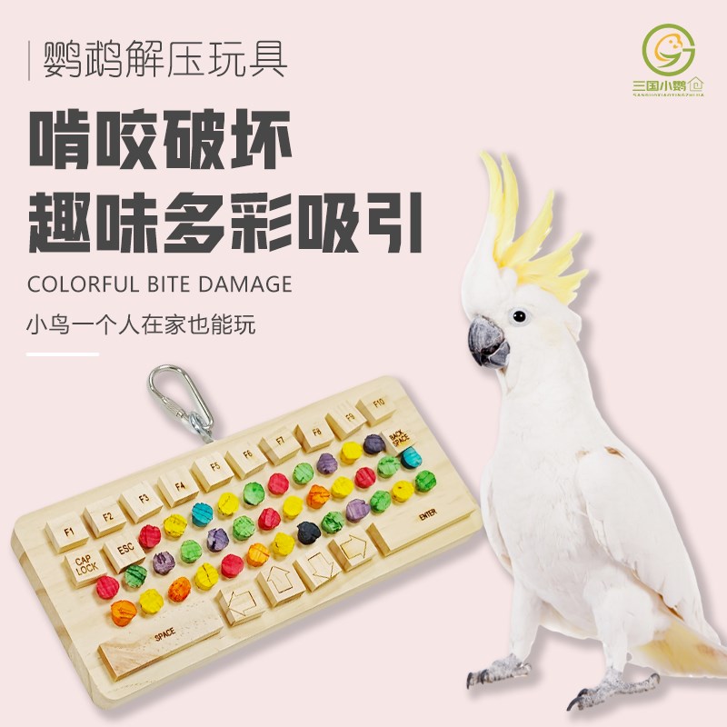 鹦鹉啃咬键盘玩具 解压释放愉悦心情电脑键盘鹦鹉啃咬玩具