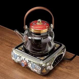 玻璃提梁烧水壶养生茶办公室家用送礼 迷你小型电陶炉蒸煮茶器套装
