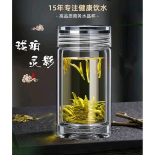 珑珀灵影迷你高档男士女士双层玻璃隔热加厚泡茶杯可携式车载水晶