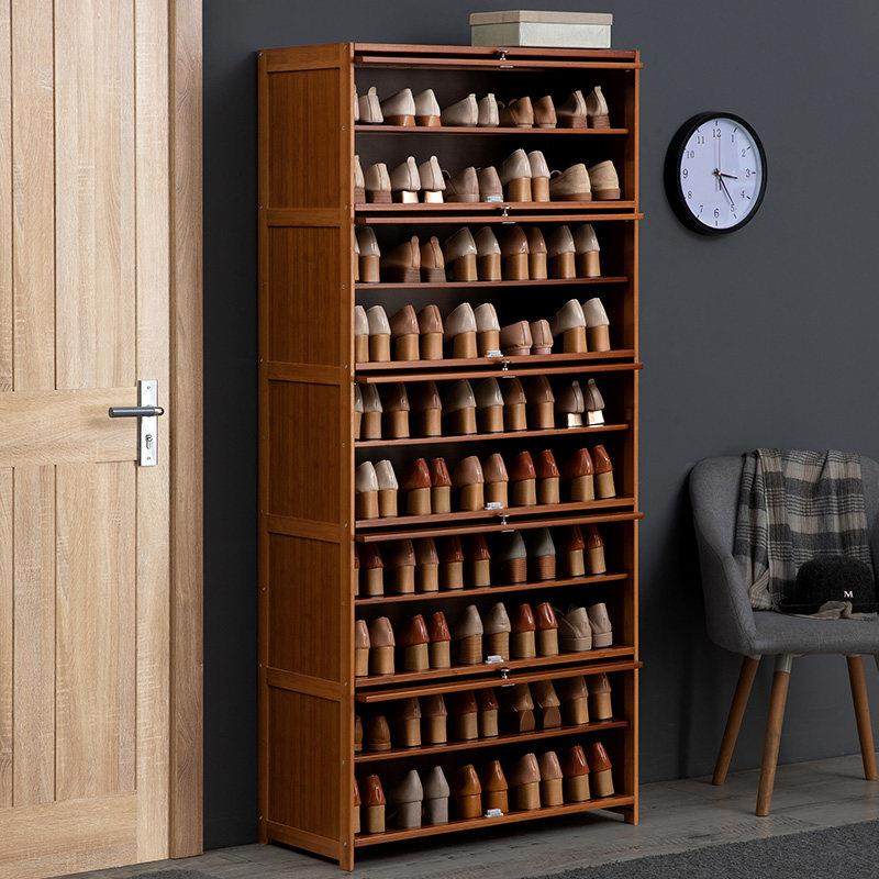 鞋柜收纳架家用门口大容量玄关省空间超薄实木阳台翻斗储物