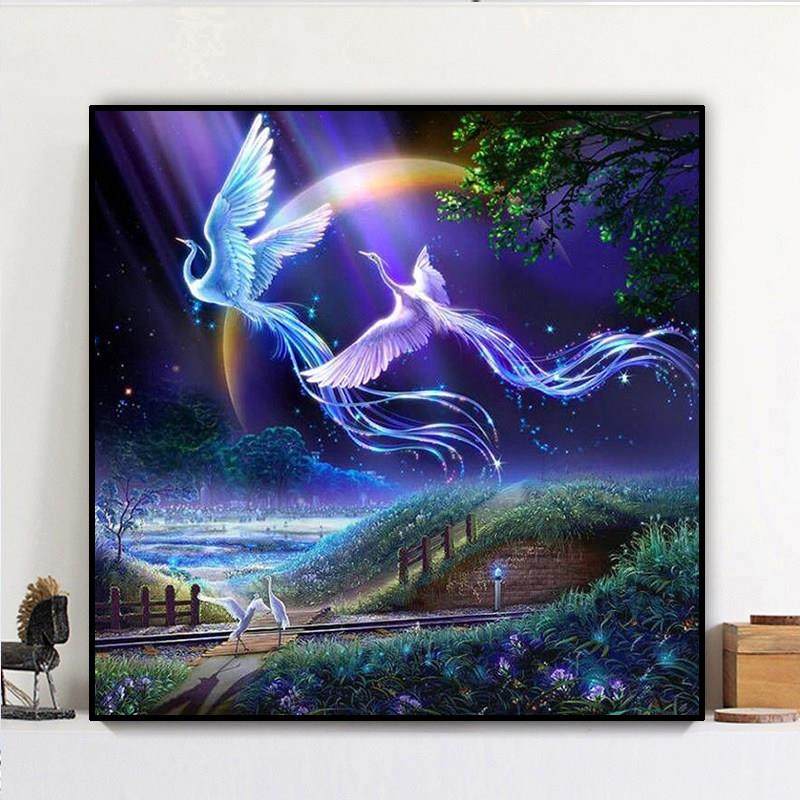 钻石画2024新款动物比翼鸟风景5d手工贴钻十字绣客厅卧室水钻满钻,居家布艺,钻石绣,淘宝优惠券,粉丝福利购,淘宝优惠卷
