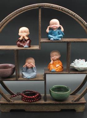 中式禅意小和尚摆件家居装饰工艺品客厅电视酒柜入户玄关桌面摆设