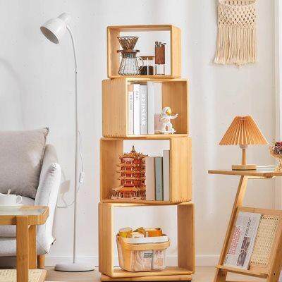 旋转书架置物架落地客厅书桌收纳展示架家用儿童书柜现代简约格u.