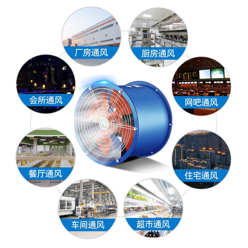 SF型耐高温管道轴流式风机380v220v工业厂房通风排风强力换气排气