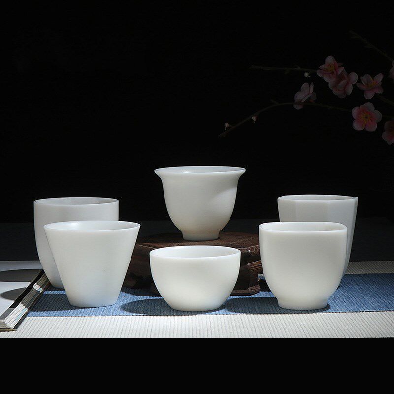 瓷中三昧 德化白瓷手工功夫茶杯主人杯品茗杯素烧陶瓷杯Z 刻字定
