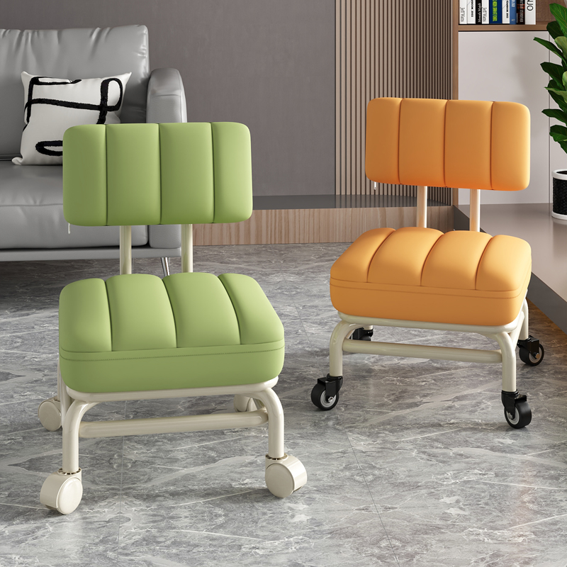 小凳子滑轮矮凳带万向轮儿童学步凳家用美缝旋转换鞋带娃神器板凳