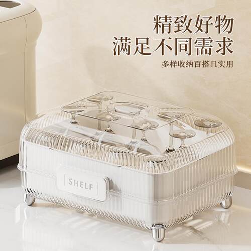 碗筷收纳盒带盖子装放碗盘餐具箱家用碗G盘柜厨房置物架碗架沥水