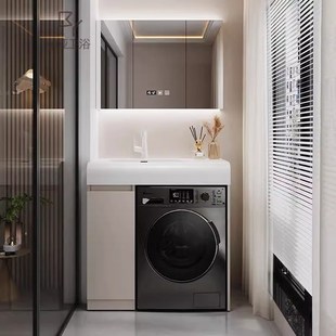 全铝蜂窝铝小户型可丽耐一体盆机上盆洗衣机一体柜卫生间洗手台