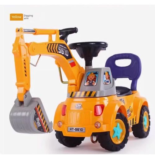 新款儿童挖土机可坐可骑挖掘机玩具宝宝滑行小孩四轮工程车1-4岁
