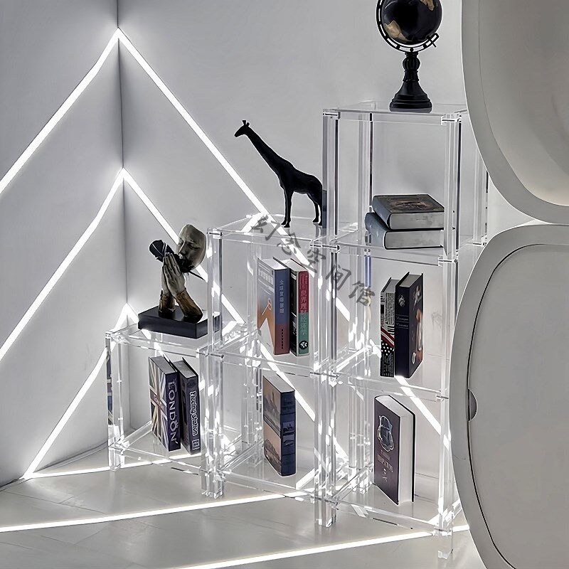 定制极简透明亚克力多层置物架浴室卫生间收纳展示架小型落地货架