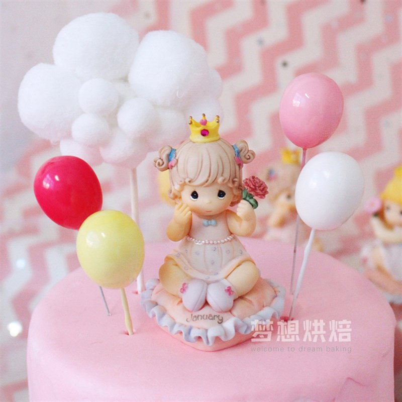 蛋糕甜品装饰女宝宝生日月份花语娃娃花朵女孩私房蛋糕甜品台布置