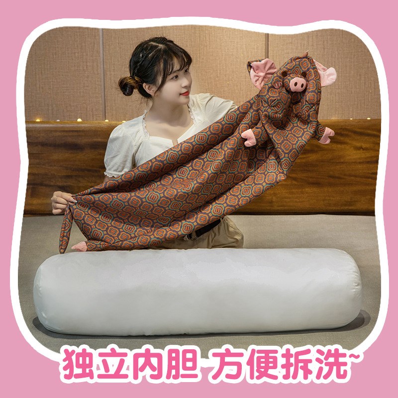 三层纱猪猪公仔抱枕女生睡觉专用夹腿可拆洗大号毛绒玩具玩偶女孩