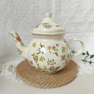 加厚搪瓷带茶漏泡功夫茶迷你泡茶小水壶奶茶N过滤网咖啡油壶热牛