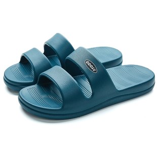 阳光路夏季家用防滑软底居家情侣浴室两条带男士防臭不黑底凉拖鞋
