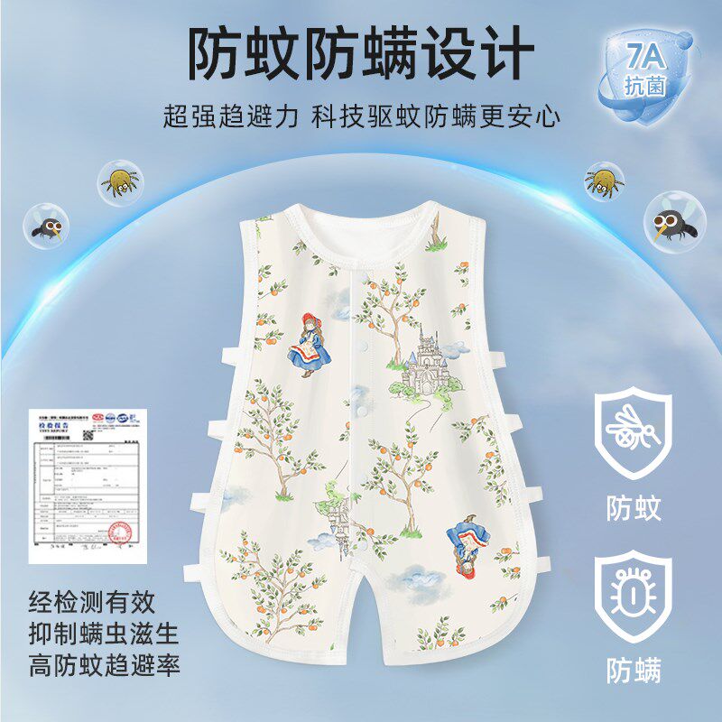 彩婴房婴儿琵琶衣夏季薄全棉包屁衣新生幼儿宝连体衣哈衣爬服夏装