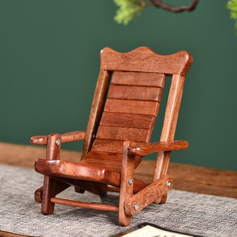 红木小椅子实木手机支架花梨x酸枝木中式支撑架桌面懒人手机座支