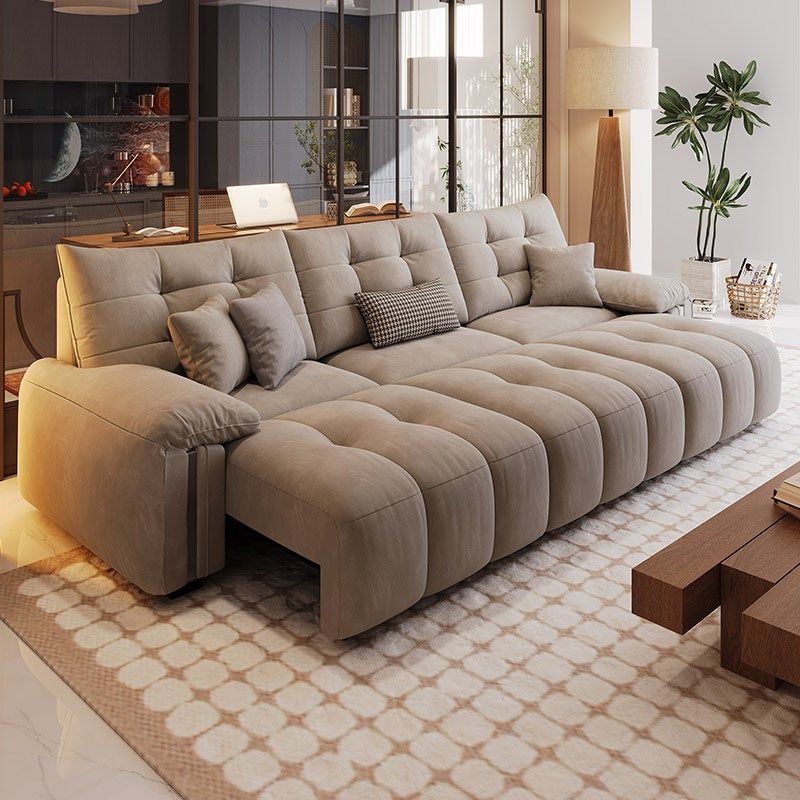 2025新款电动沙发床一体两用云朵零靠墙猫抓布意式伸缩多功能沙发