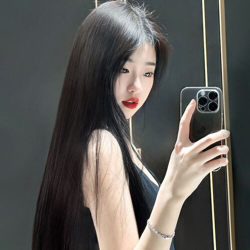 假发女长发中分八字刘海黑长直假发套自然蓬松全真发全Z头套仙女