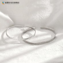 韩版誓言情侣手镯时尚简约光面实心镯子一对情侣款字母开口手环
