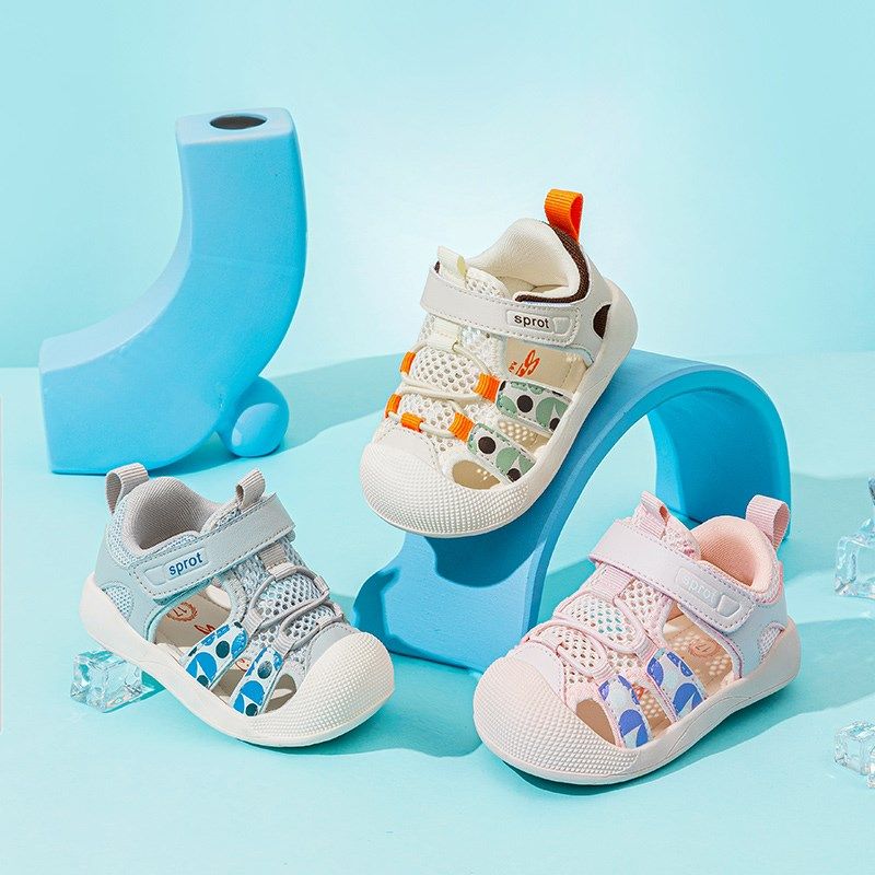 2025夏季宝宝魔术贴卡通可爱机能鞋子小童1一2-3岁男宝学步凉鞋