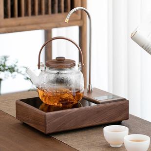 自动上水电陶炉煮茶器泡茶壶玻璃煮茶壶办公室煮蒸茶器烧水壶家用
