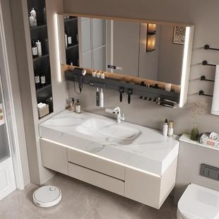 【层状热弯盆】休闲现代实木浴室柜组合浴室水槽洗脸盆橱柜洗