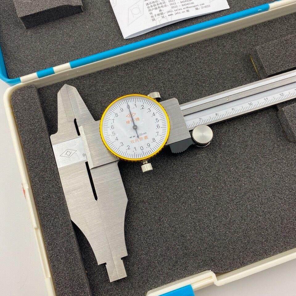 靖江棱环牌 0-200-300-350双外爪带表卡尺内径电子数显卡尺高精度