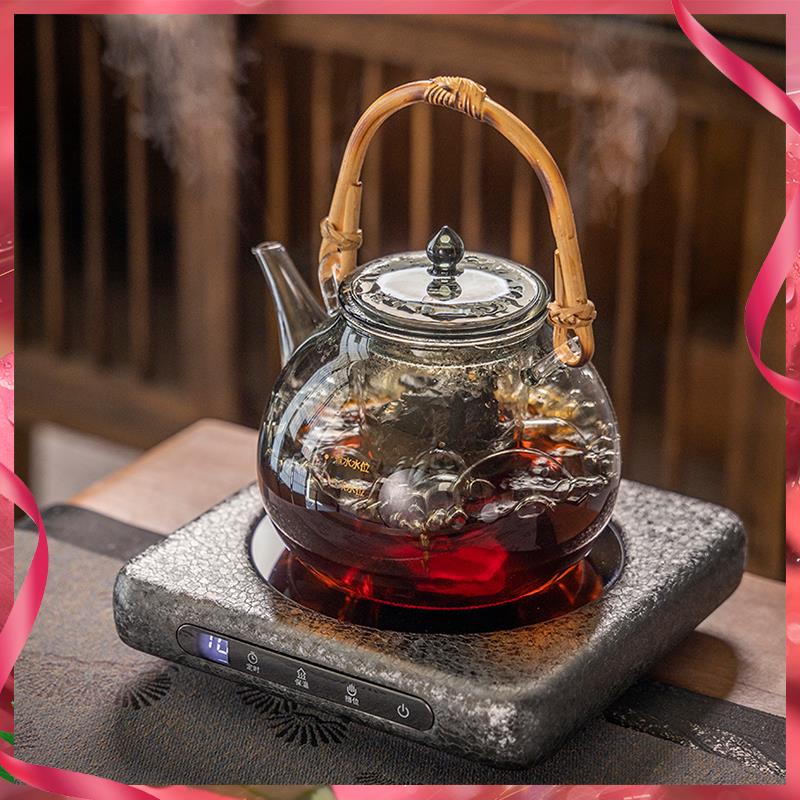 小坐S2砚台小薄炉电陶炉煮茶炉小型迷你银壶玻璃壶摩卡壶煮茶器