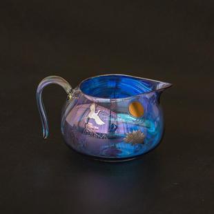贝彩烧高端玻璃仙鹤公道杯加厚耐热分茶器家用功夫茶具耐高温公杯