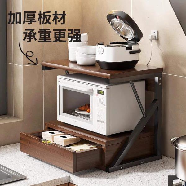 厨房置物架台面微波炉架子灶台桌面收纳支架储物架多功能烤箱家用