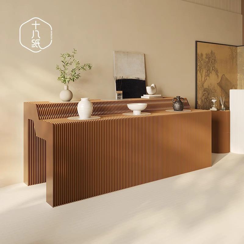 十八纸山水展台艺术展会多层高低陈列商铺橱窗氛围中岛商品展示架