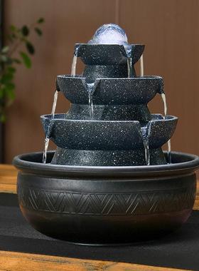 招财风水轮流水喷泉办公室生财风水球摆件客厅桌面循环水工艺品礼