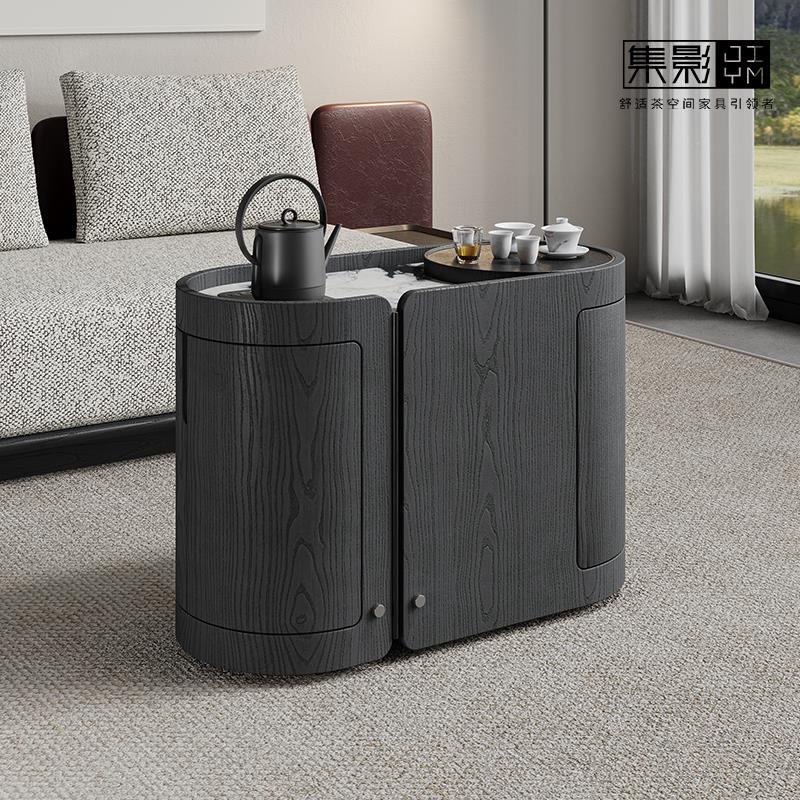 茶桌2025新款高端移动阳台家用小茶台大理石烧水一体实木现代茶几