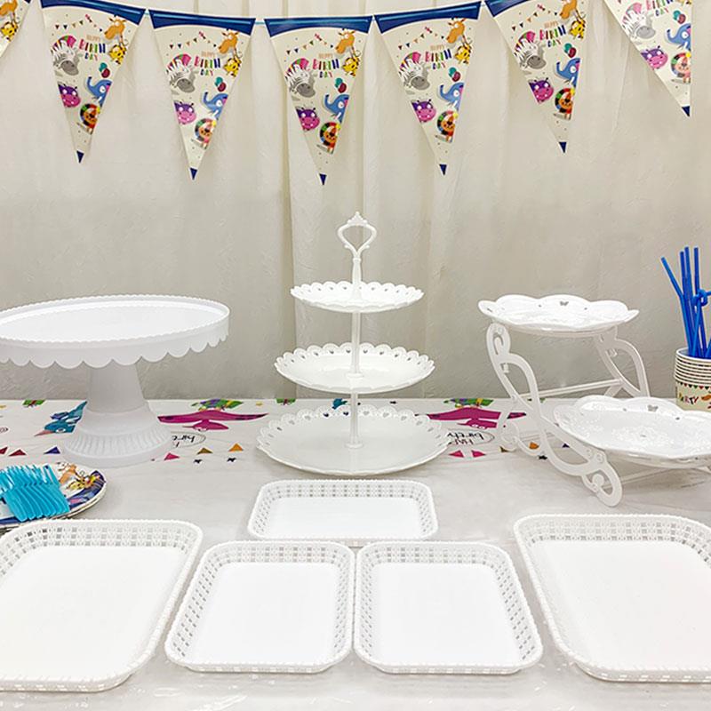 周岁生日蛋糕零食托 托盘摆台满月甜品台装饰道具布置摆件点心展