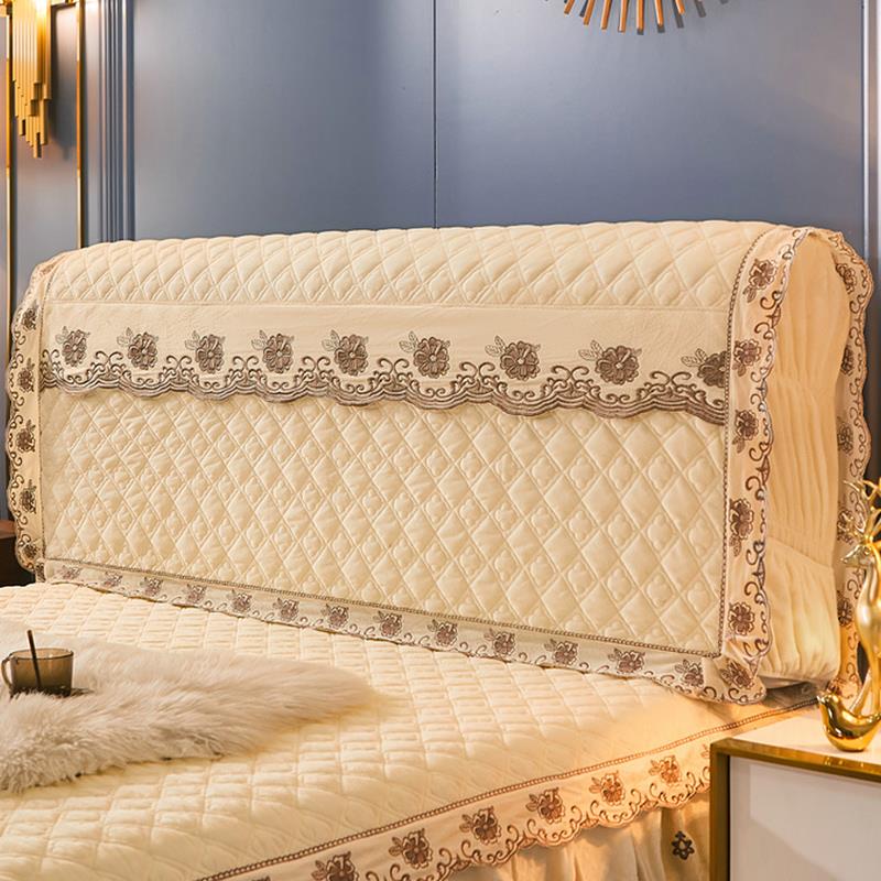 2021新款全包水晶绒床头罩蕾丝软包皮床头套弹力床头防尘罩保护套